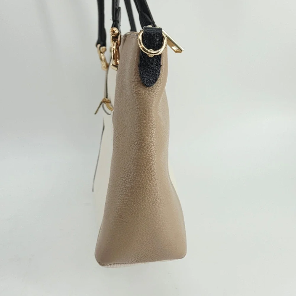 Coach Kacey Colorblock Pebble Leather Satchel Crossbody Bag C6841 Chalk Tan - Picture 9 of 16
